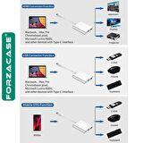 Forzacase USB 3.1 Type C To Hdmi Usb 3.0 Çevirici Dönüştürücü Adaptör Kablosu - FC444