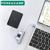 Forzacase USB 3.0 to USB 2.0 Port Çoğaltıcı Hub 4in1 OTG Adaptör 4lü USB Çoklayıcı - FC448