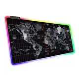 Forzacase RGB Ledli Gaming Mouse Pad 80x30cm Dünya Haritası - FC454