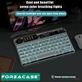 Forzacase Tablet ve Telefonlar için 7 Renk RGB LED Işıklı Kablosuz Bluetooth Klavye - FC461