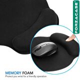 Forzacase Kaydırmaz Silikon Tabanlı Mat Bilek Destekli Mouse Pad 20x24cm Siyah - FC471