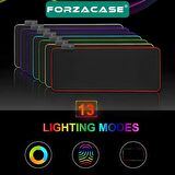 Forzacase Siyah Zemin RGB Ledli Gaming Mouse Pad RGB Oyuncu Mouse Pad 80X30 cm - FC486