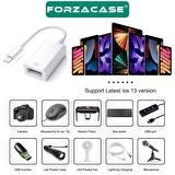 Forzacase iPhone iPad Lightning to USB Tak Çalıştır Kamera Adaptörü - FC490