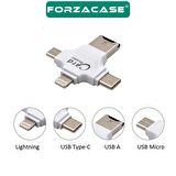 Forzacase 4in Lightning + MicroUSB + Type-C TF Kart Okuyucu Adaptör Reader - FC491
