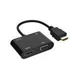 Forzacase 4in1 HDMI TO VGA Adaptör Type C Aux Çevirivi Adaptör - FC504