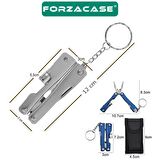 Forzacase Çok Amaçlı 9in1 Katlanabilir Mini Pense Çok Fonksiyonlu Katlanır Metal Çakı - FC505