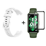 Forzacase Huawei Band 8 ile uyumlu Silikon Kordon Kayış + Ekran Koruma Filmi - FC541
