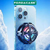 Forzacase iPhone 13/14/15 Serileri uyumlu 5500 RPM Kablolu RGB Işıklı Manyetik Soğutucu Fan - FC560