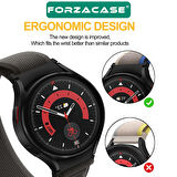 Forzacase Samsung Galaxy Watch7 44mm ile uyumlu Trial Cırtlı Hasır Kumaş Kordon Kayış - FC566