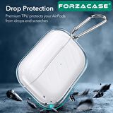 Forzacase Airpods Pro uyumlu Şeffaf Anahtar Askılıklı Bluetooth Kulaklık Kılıfı - FC567