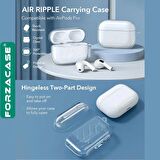 Forzacase Airpods Pro Şeffaf Anahtar Askılıklı Kılıfı + 2 Çift Yedek Kulaklık Ucu S/L Gürültü Engellemeli Tıkaç - FC567