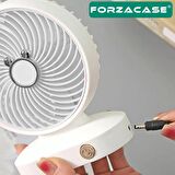 Forzacase Şarjlı Taşınabilir Portatif Katlanabilir 2 Kademeli Fan Ayarlı El ve Masa Vantilatörü  - FC575