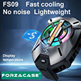 Forzacase 5000 RPM Kablolu Dijital Göstergeli Işıklı Cep Telefonu Soğutucu Isı Önleyici Fan - FC594