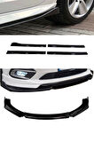Volkswagen Golf Mk6 2008-2014 Flaplı Yan Marşpiyel Eki + 4 Parça Siyah Ön Ek Piano Black Set
