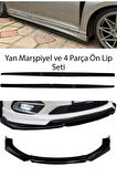 Honda Civic Fb7 2011-2016 F30 Düz Yan Marşpiyel Eki 4 Parça Ön Ek Piano Black Set