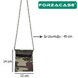 Forzacase Tek Cep Fermuarlı İpli Boyuna Asmalı Asker Cüzdanı 14 cm - FC614