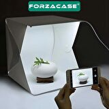 Forzacase 20x20cm Profesyonel ışıklı Taşıma Çantalı Ürün Fotoğraf Çekim Standı - FC629