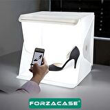 Forzacase 20x20cm Profesyonel ışıklı Taşıma Çantalı Ürün Fotoğraf Çekim Standı - FC629
