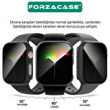 Forzacase Apple Watch 44 mm ile uyumlu Privacy Hayalet Ekran Korumalı Sert Rubber Kılıf - FC675