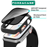 Forzacase Apple Watch 45 mm ile uyumlu Privacy Hayalet Ekran Korumalı Sert Rubber Kılıf - FC675