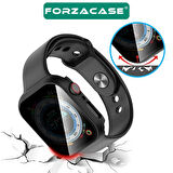 Forzacase Apple Watch 45 mm ile uyumlu Privacy Hayalet Ekran Korumalı Sert Rubber Kılıf - FC675