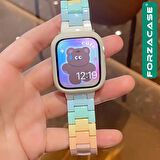 Forzacase Apple Watch SE 3 44mm ile Uyumlu için Renkli Baklalı Kordon Kayış - FC688