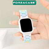 Forzacase Apple Watch SE 3 44mm ile Uyumlu için Renkli Baklalı Kordon Kayış - FC688