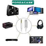 Forzacase Örgülü Type-C to 3.5 mm Aux Çevirici Ses Aktarım Kablosu 1m - FC695