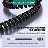 Forzacase Bluetooth 5.0 FM Transmitter AUX USB Girişli 1.2 metre - FC697