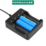 Forzacase Pil Şarj Aleti 4li Dolum Cihazı Aleti 18650 3.7v 4 Yuvalı Pil Şarj Dolum Aleti - FC722