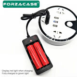 Forzacase Pil Şarj Aleti 2li Dolum Cihazı Aleti 18650 3.7v 2 Yuvalı Pil Şarj Dolum Aleti - FC723