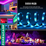 Forzacase USB Uzaktan Kumandalı RGB LED 5 Metre Şerit Gökkuşağı Işık Şeridi Led Işığı - FC724