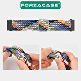 Forzacase Universal 22mm Akıllı Saatler ile uyumlu Esnek Hasır Örgü Tokalı Kordon Kayış - FC739