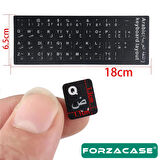 Forzacase Arapça Arabic Q Klavye Etiketi Laptop Macbook PC Harf Sticker Çıkartma - FC757