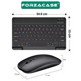 Forzacase Samsung Galaxy Tab S10 Plus 12.4 X820 ile uyumlu Bluetooth Kablosuz Klavye Mouse Set FC760
