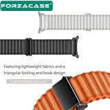 Forzacase Samsung Galaxy Watch 7 Ultra için Metal Tokalı Esnek Hasır Örgü Kordon Kayış - FC783