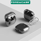 Forzacase Samsung Galaxy Buds 3 uyumlu Şeffaf Anahtar Askılıklı Bluetooth Kulaklık Kılıfı - FC791