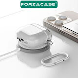 Forzacase Airpods 4 uyumlu Şeffaf Anahtar Askılıklı Bluetooth Kulaklık Kılıfı - FC792