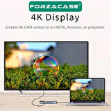 Forzacase Notebook Macbook Type-C Görüntü Aktarıcı 5in1 Ethernet USB HDMI Çevirici Hub HDTV FC799