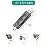 Forzacase USB 3.0 Type C Micro USB Kart Okuyucu 3in1 USB OTG SD - FC801