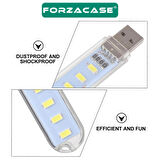 Forzacase Taşınabi̇li̇r 8 Ledli̇ Flash USB LED Işık Kitap Okuma Gece Lambası - FC805