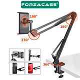 Forzacase Masaüstü 360 Derece Ayarlanabilir Akrobatik Tablet ve Telefon Tutucu Stand - FC808