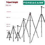 Forzacase 150 cm Bluetooth Kumandalı Profesyonel Kamera DSLR Telefon Tutuculu Çantalı Tripod - FC813