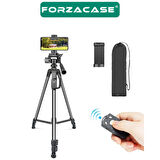 Forzacase 155 cm Bluetooth Kumandalı Profesyonel Kamera DSLR Telefon Tutuculu Çantalı Tripod - FC814