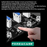 Forzacase Type-C to 4 Port USB Çoğaltıcı + 1 Port Ethernet Switch Hub Adaptör - FC829