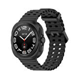 Forzacase Samsung Galaxy Watch 7 Ultra 47mm ile uyumlu Delikli Oluklu Silikon Kordon Kayış - FC863