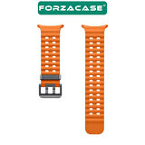 Forzacase Samsung Galaxy Watch 7 Ultra 47mm ile uyumlu Delikli Oluklu Silikon Kordon Kayış - FC863