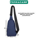 Forzacase Unisex Su Geçirmez Kulaklık Çıkışlı 3 Bölmeli Quatro Çapraz Göğüs ve Sırt Çantası FC868
