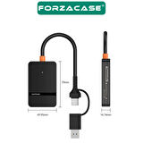 Forzacase 8in1 Usb-C + USB 8 Port MS CF TF SD DHC SDXC Kamera Kart Tak Çalıştır Kart Okuyucu - FC874