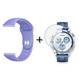 Forzacase Huawei Watch GT 5 46mm ile uyumlu Silikon Kordon Kayış + Kırılmaz Cam Koruma - FC875